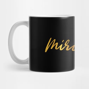 Miranda Name Hand Lettering in Faux Gold Letters Mug